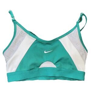 Nike Indy Sports Bra Womens XS Neptune Green Dri Fit Strappy Yoga Light Dri-FIT